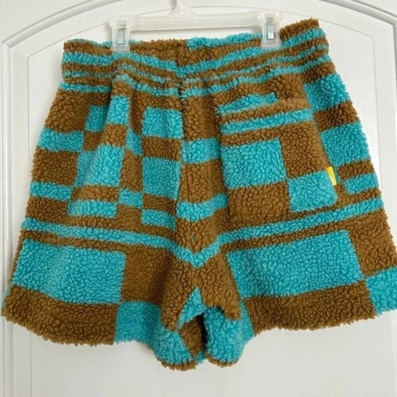 Urban Outfitters Sherpa Checkerboard Volley Shorts - turquoise/ khaki size M - Picture 6 of 12